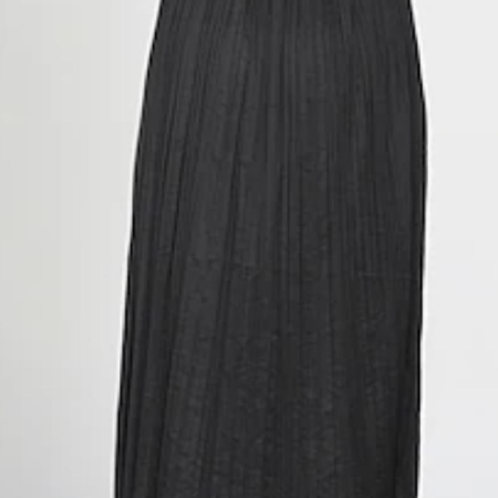Black Maxi Pleated Skirt for Work
